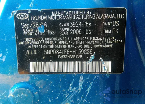 2017 Hyundai Elantra Se из США, поврежденный, VIN 5NPD84LF6HH139856